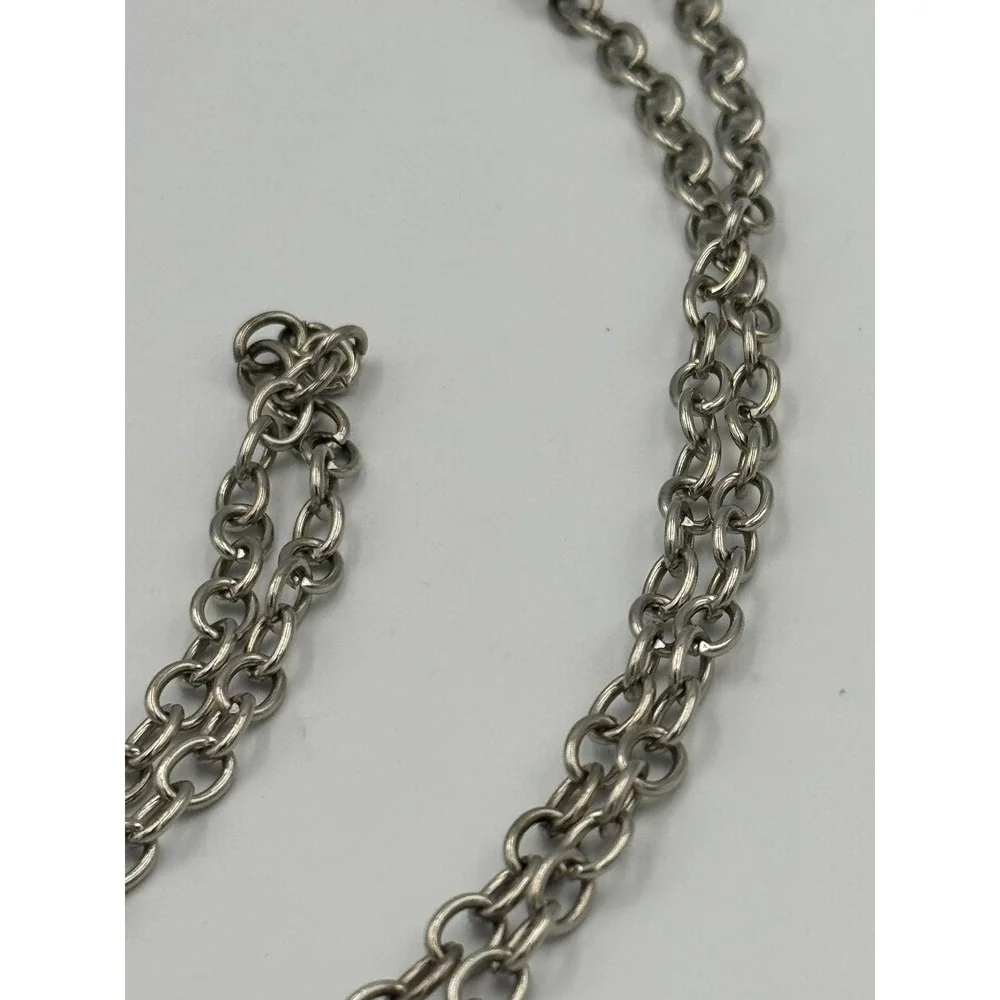 Silver Tone Strand Oval Link Belt Chain Y2K‎ Streetwear Glasses Purse Chain 48